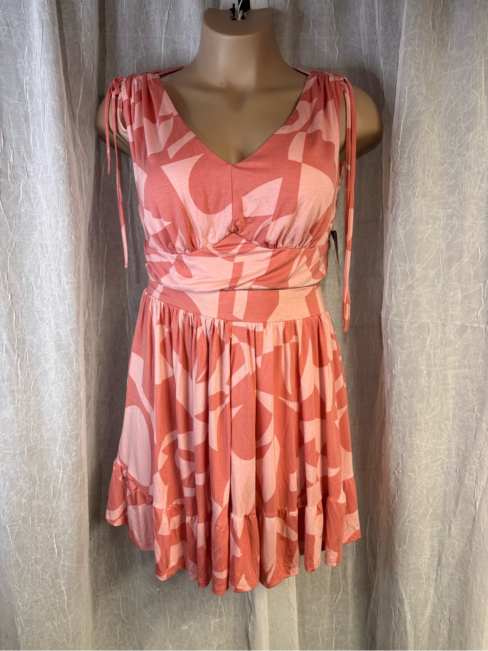 torrid Coral-Pink Abstract V-Neck Sundress